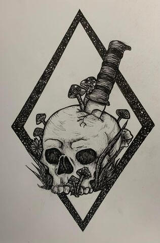 &quot;Decay&quot; artwork done in ink