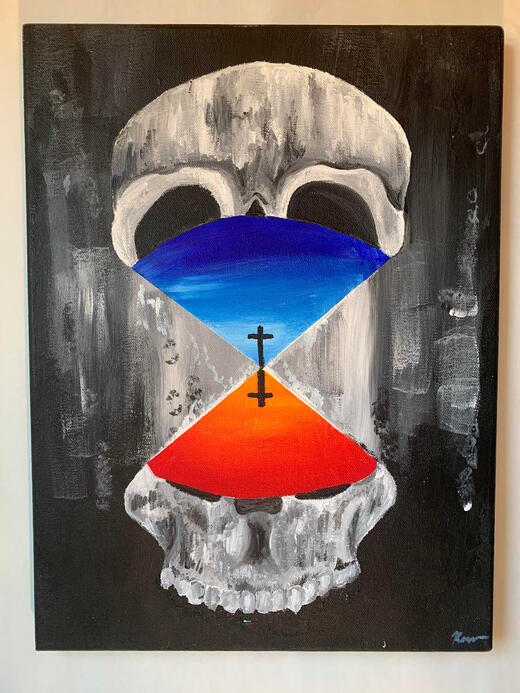 &quot;Heaven and Hell&quot; acrylic painting